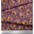 thumbnail image 3 of Soimoi Modal Satin Fabric Feather & Bird Cartoon Printed Fabric 1 Yard 42 Inch Wide, 3 of 3