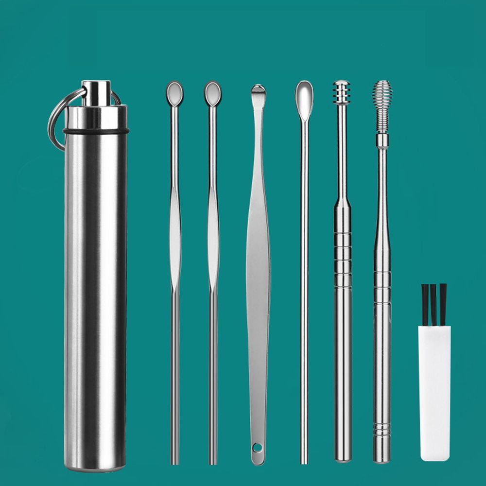 Durable Curette Earpick Sticks Stainless Steel Ear Wax Cleaning Kit Ear Wax Cleaner Removal Tool
