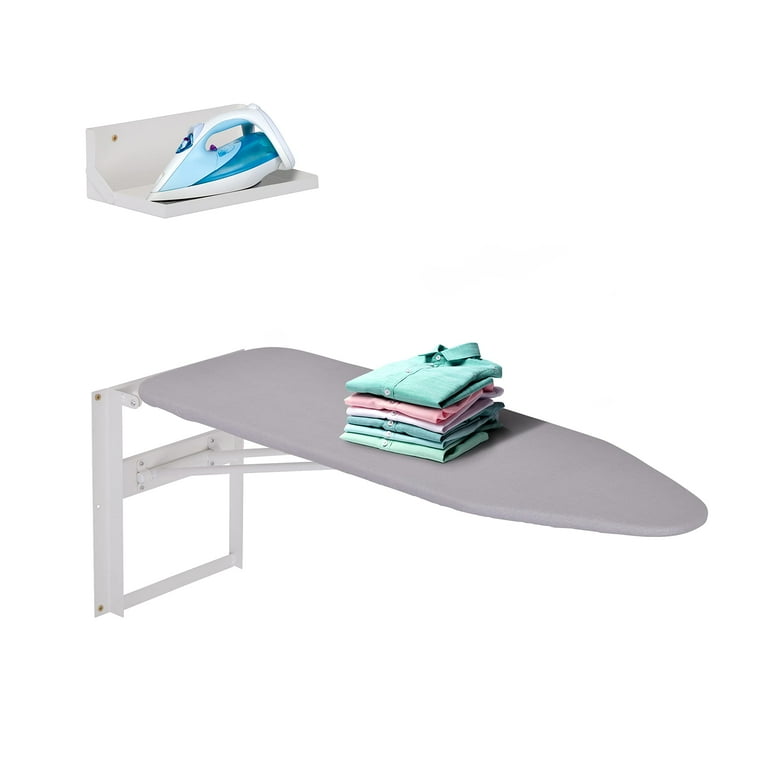 Ivation Fold Down Ironing Station With Storage Shelf Ivation Wall-Mounted Foldable Ironing Board With Storage - Space Saving 36.2" X 12.2" Planche A Repasser