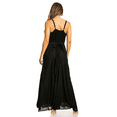thumbnail image 2 of Sakkas Stonewashed Rayon Embroidered Adjustable Spaghetti Straps Long Dress - Black - S/M, 2 of 5