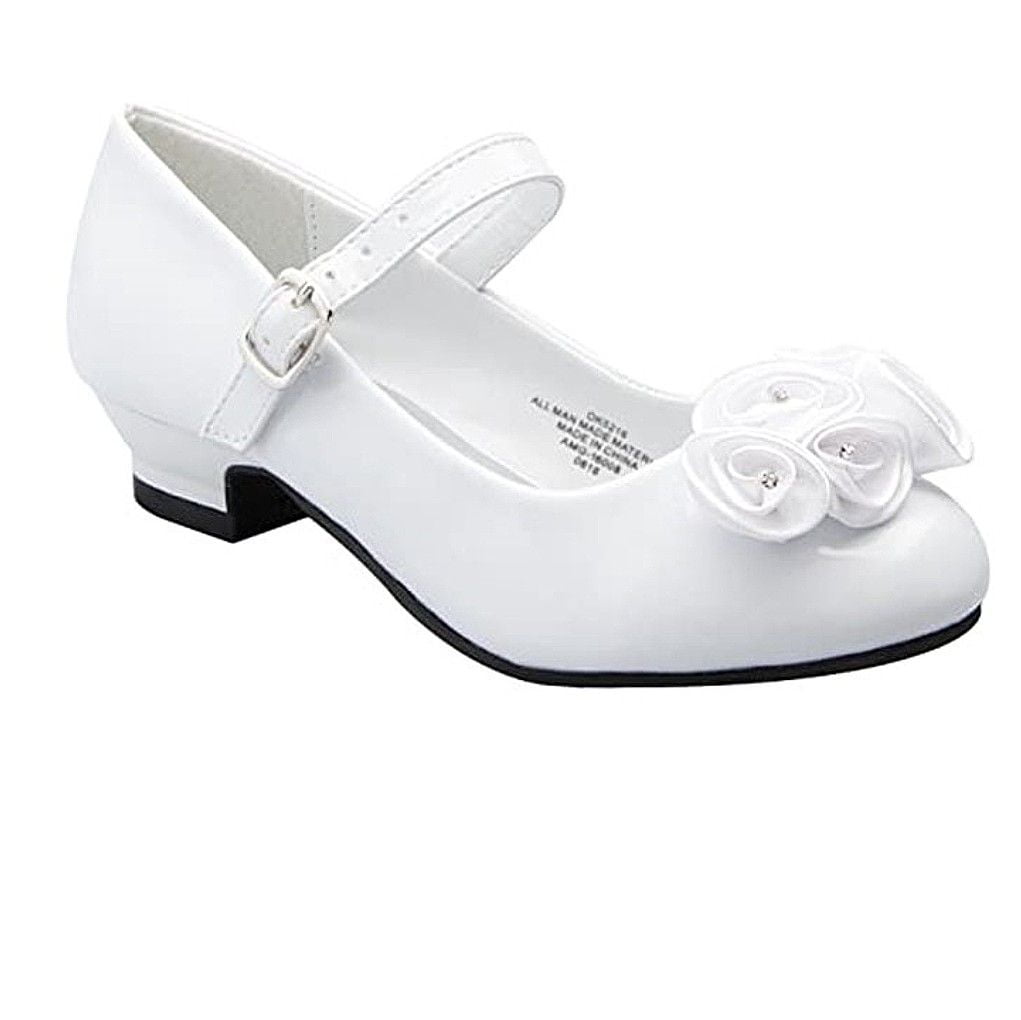 Trendsup 5216K Girls' Patent Leather Mary Jane Shoes with Pretty Satin