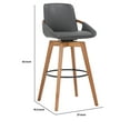 thumbnail image 5 of 30 Inches Leatherette Swivel Barstool, Gray and Brown, 5 of 5
