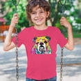 thumbnail image 3 of Tee Hunt Dean Russo Serious Bulldog Youth T-Shirt Dog Best Friend Pet Paw Kids, Pink, Medium, 3 of 5