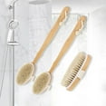 thumbnail image 4 of Natural Bristles Back Scrubber Shower Brush With Detachable Long Wooden Handle D, 4 of 7
