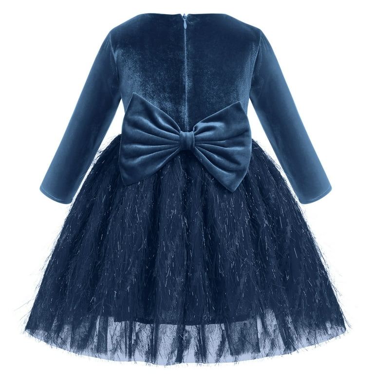 knee length dresses for ladies Adore-A-Bow Velvet Sequin Mini Dress - Black, Large | Hazel and Olive main image 0