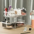 thumbnail image 4 of 2 Tier Clear Organizers and Storage with Dividers, Pull Out Under Sink Organizer, Multi-Purpose Drawer Basket, Kitchen Bathroom Countertop Vanity, Medicine Cabinet Office Storage Bins, 4 of 7