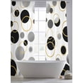 thumbnail image 5 of Black Polka Dots Sheer Curtains 84 Inch Length 2 Panels Set - Light Filtering Window Treatments, Modern Abstract Art Rod Pocket Semi Curtains for Living Room/Bedroom/Kitchen Décor, 104"W x 84"L, 5 of 7