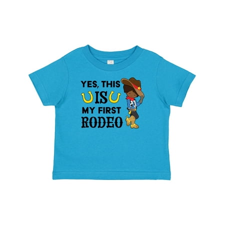 

Inktastic Yes This is My First Rodeo- Cowboy in Hat and Boots Boys Baby T-Shirt