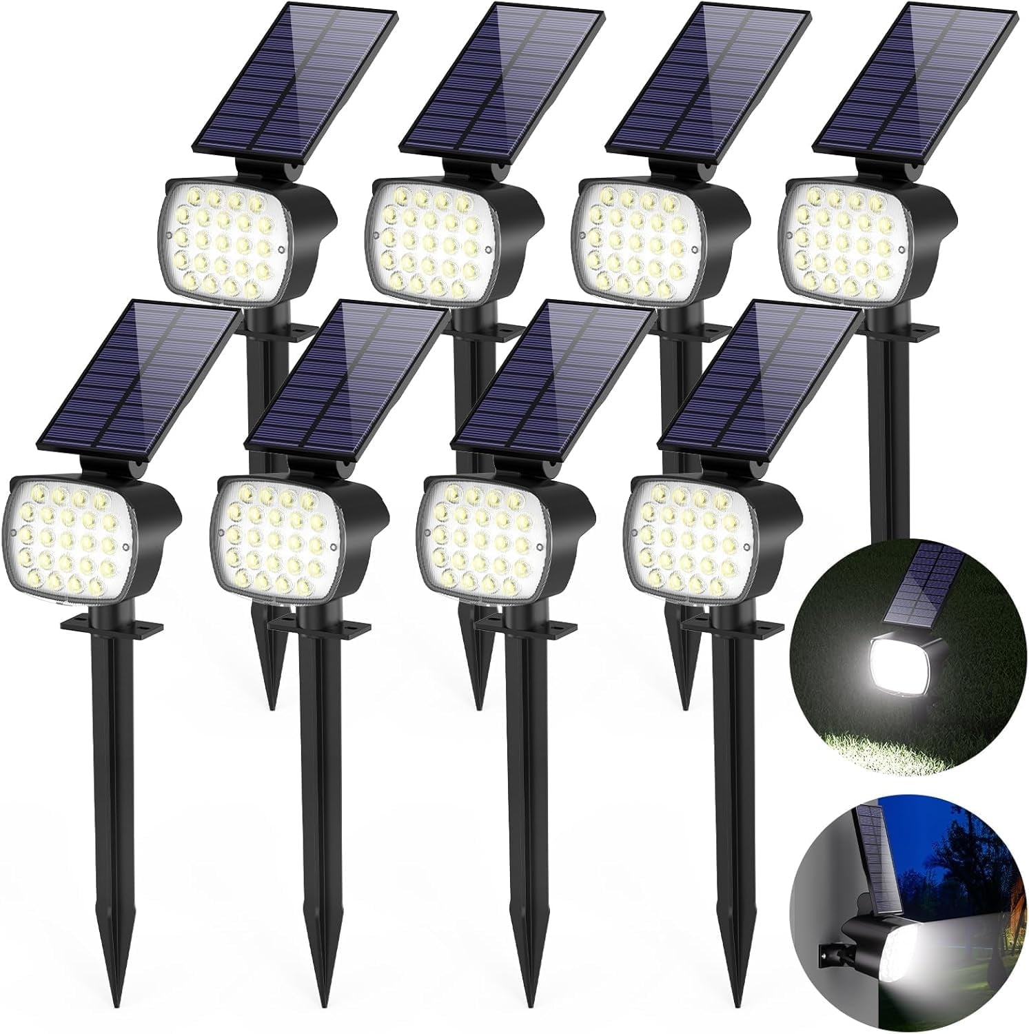 DAYBETTER Outdoor Solar Lights,3 Modes Ground Spotlights for Garden Yard Landscape Path Lighting