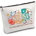 thumbnail image 1 of Bolsa de maquillaje de lona para enfermeras, neceser multiusos con cremallera metálica, neceser de viaje, monedero, bolsas de sublimación, 1 of 6