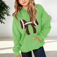 thumbnail image 2 of GiLiling Girls Football Bow Graphic Hoodie Kids Cute Preppy Hooded Sweatshirts Teens Oversized Long Sleeve Pullover Tops (Green, 7-8 Years), 2 of 4