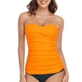 thumbnail image 5 of Ocean Blues Women's Twist Swimsuit Top Molded Cups Bathing Suits Swimsuit Tummy Control Tankini Top Only, 5 of 7