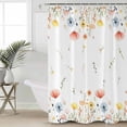thumbnail image 4 of Shower Curtain Bathroom Set Farms Pink Blue Poppy Flowers Waterproof Fabric Shower Curtains with Grommets&Hooks Country Floral Art Privacy Bath Curtain for Bathtub 48x72in, 4 of 7