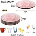 thumbnail image 4 of Pink Love Heart For Happy ther's Day For Drinks Absorbent, 4 PCS Tea CoFFee Wooden Set, Lightweight and Heat-Resistant with Cork Base For Protection Home OFFice Tabl, 4 of 7