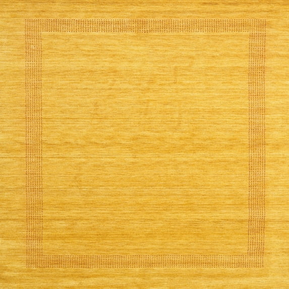 Ahgly Company Indoor Square Contemporary Deep Yellow Abstract Area Rugs, 4' Square