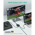 thumbnail image 4 of HDMI Interrupteur Manuel 3 Ports 3 Entrées vers 1 Sortie, 4 of 4