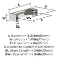 thumbnail image 3 of Amerock Augment 3 inch (76mm) Center-to-Center Polished Chrome Cabinet Pull, 10 Pack, 3 of 4