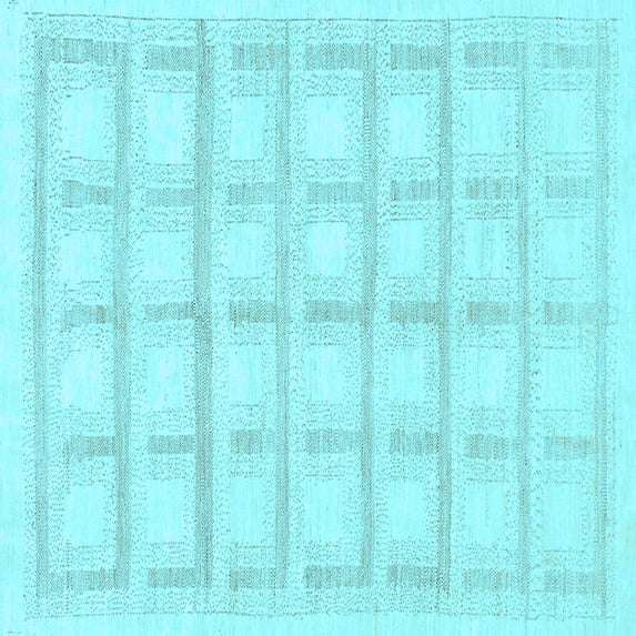 Ahgly Company Indoor Square Solid Light Blue Modern Area Rugs, 8' Square