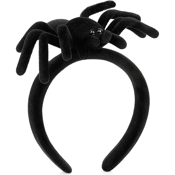 wonima44 Spider Headband, Black Plush Halloween Spider Headband for Women for Parties, Cosplay, Photo Booth Props, and Themed Events
