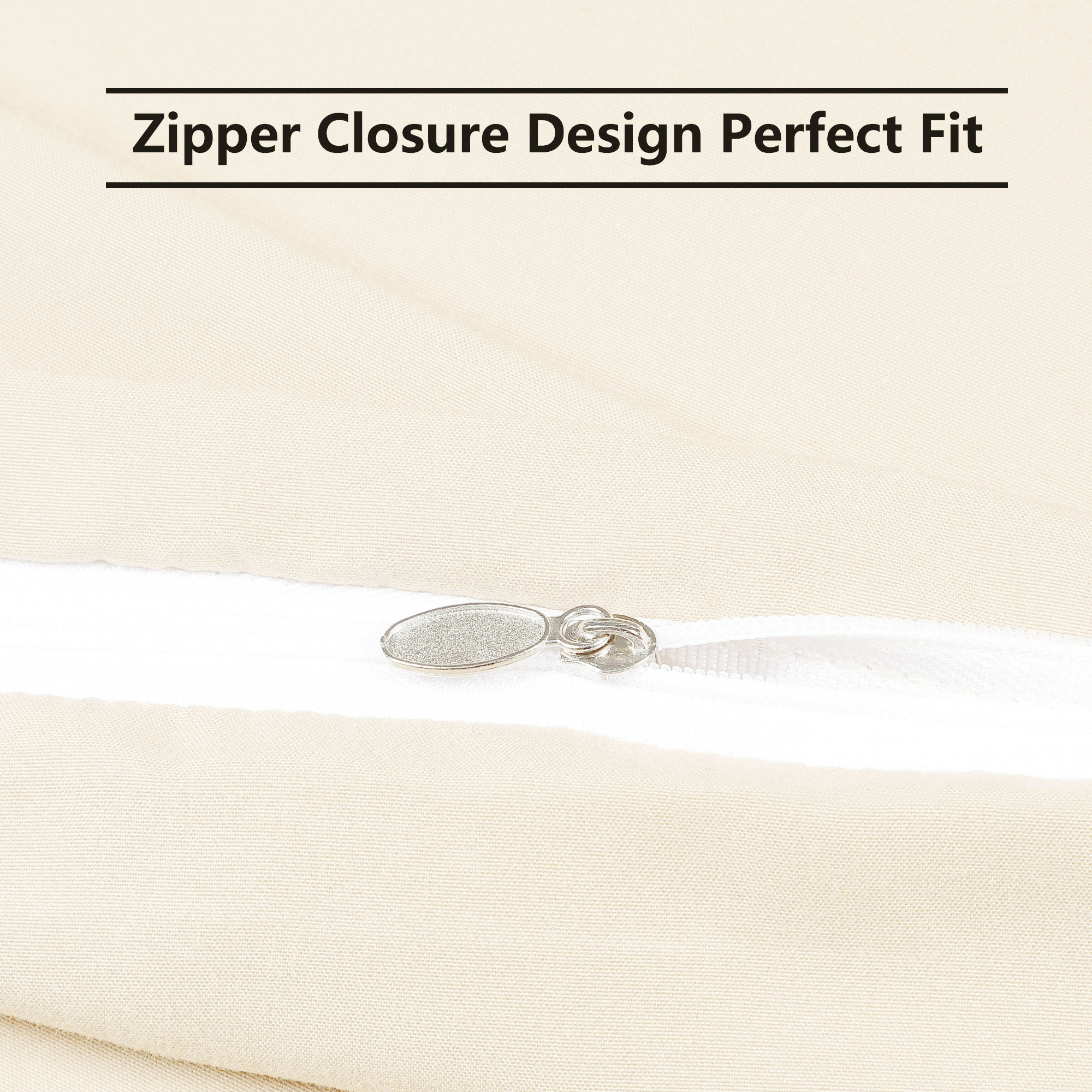Unique Bargains 2-Piece 1800D Microfiber Solid Pillowcases Cream Travel
