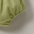 thumbnail image 6 of TOWED22 Newborn Baby Girl Clothes Floral Bunny Print Smocked Sleeveless Romper Summer Bodysuit Cute Baby Outfit Green,6-9 M, 6 of 7