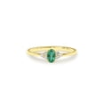 thumbnail image 2 of HeartsAndYou 0.4ct Natural Emerald & Diamond Dainty Minimalist Ring 14k SOLID Yellow Gold, 2 of 9