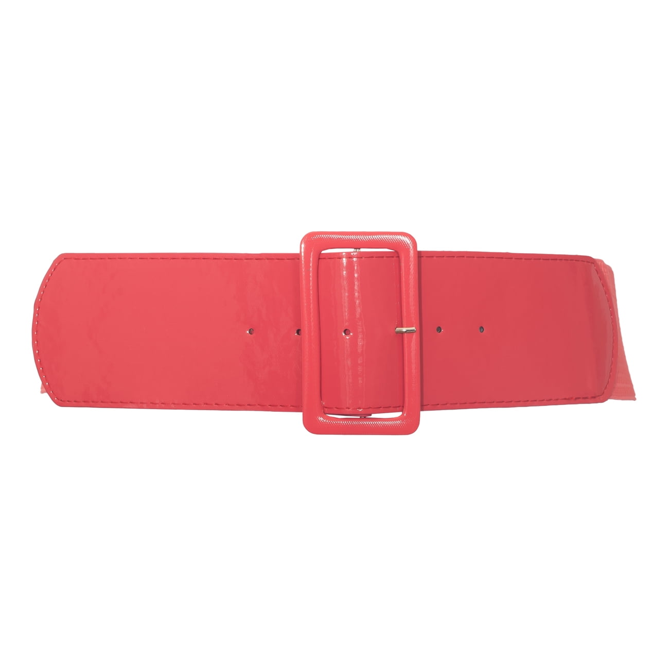 Plus Size Wide Patent Leather Fashion Belt Coral 