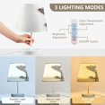 thumbnail image 3 of Bedside Table Lamp, Fully Dimmable Lamp with USB Interface Cable for Bedroom Living Room, Office, Dorm Cute Gray Cat, 3 of 8