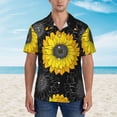 thumbnail image 5 of Floral Sunflower 1 Men's 3d Print Casual Button Down Shirts, Novelty Hawaiian Short Sleeves M, 5 of 8