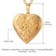 thumbnail image 4 of Collar U7 con colgante con forma de corazón con forma de medallón con foto, chapado en oro de 18 quilates, 4 of 7
