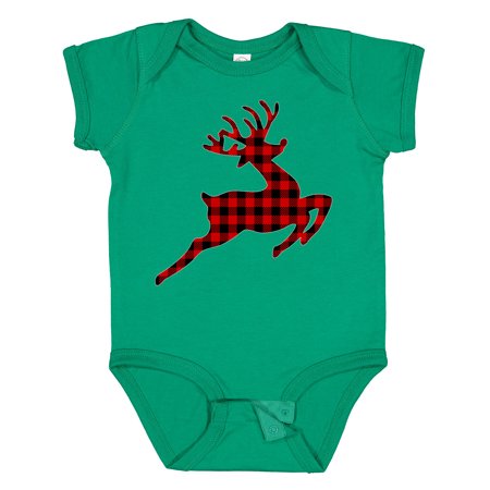 

Inktastic Plaid Christmas Reindeer Silhouette Gift Baby Boy or Baby Girl Bodysuit