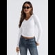thumbnail image 4 of Camisas de Larga para Mujer, Moda de Otoño 2025, Cuello en V, Blusas Básicas, Blusas Ajustadas Y2K, Conjuntos M, 4 of 8