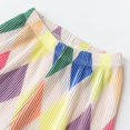 thumbnail image 7 of Girls Chiffon Pants Checkered Wide Leg Ribbed Pants Stretchy Mid Rise Summer Casual Long Trousers 4T, 7 of 7