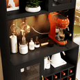 thumbnail image 4 of RichYa Large Wine Coffee Bar Cabinet with 12 Wine Racks , Kitchen Pantry Storage Cabinet with Shelves and Doors, Black, 4 of 10