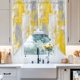 thumbnail image 4 of Yellow Gray Abstract Swag Curtain Valance for Windows, Graffiti Brush Window Treatments Short Swag Topper for Kitchen Windows Bathroom Bedroom, 28"x36", 4 of 8