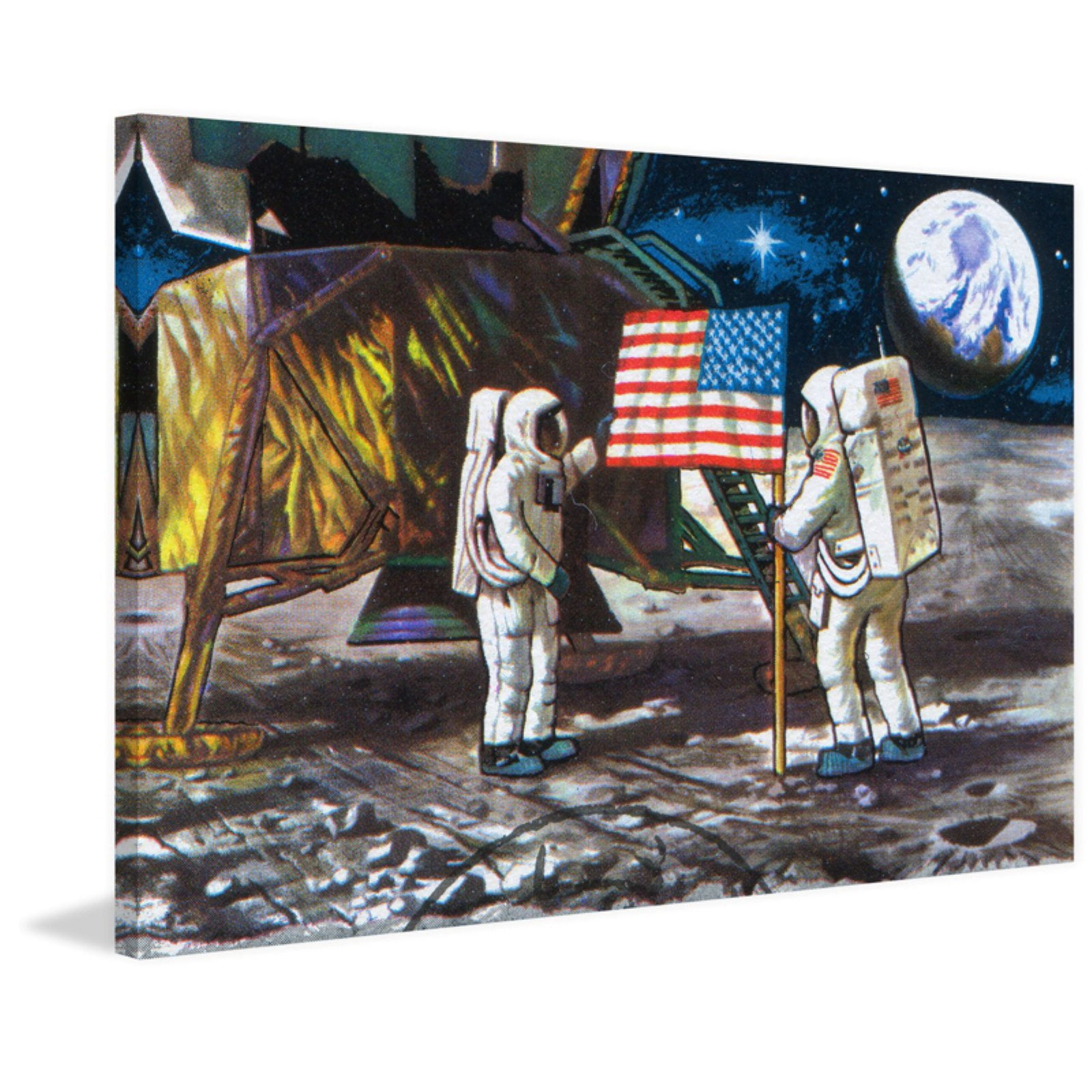 Marmont Hill Moon Landing Painting Print on Wrapped Canvas