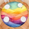 thumbnail image 2 of Colorful Tie Dye Mountain Pattern Round Fitted Tablecloth with Elastic Edge,Dining Table Cover Waterproof,Outdoor Round Tablecloth for Camping,Dining,Indoor and Outdoor, 2 of 7