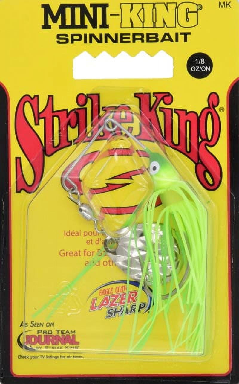 Strike King Mini-King Spinnerbait Lure 1/8oz Chartreuse Lime