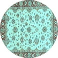 thumbnail image 1 of Ahgly Company Indoor Round Abstract Light Blue Modern Area Rugs, 3' Round, 1 of 4