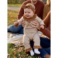 thumbnail image 5 of Cjfdfy Newborn Baby Girl Thanksgiving Clothes My Roll Are Homemade Embroidery Striped Romper Long Sleeve Jumpsuits With Headband Infant Cute Thanksgiving Fall Winter Outfits, 5 of 9