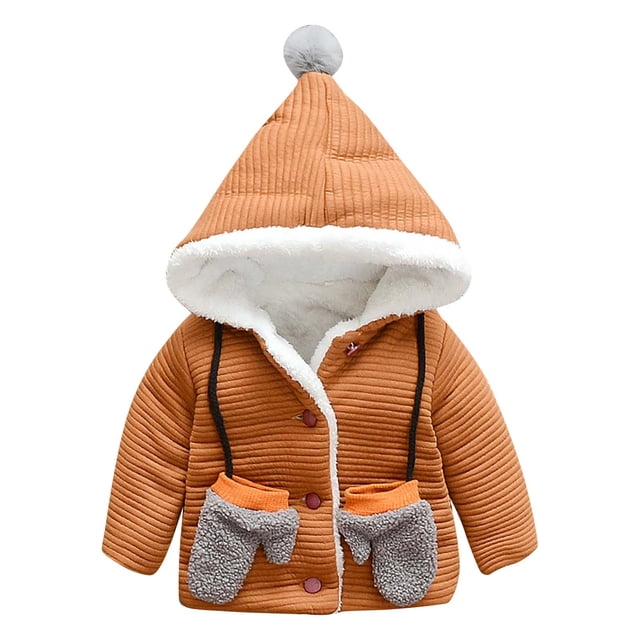 Cardigan à Capuche Rembourré pour Bébés Garçons Filles avec Gants