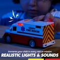 thumbnail image 3 of VROOMIX by JOYIN 3-Pack Emergency and School Vehicle Toy Set – Friction Powered Police Car, Ambulance, and School Bus with Lights and Sounds – Ideal Christmas Gift for Boys and Girls, 3 of 7