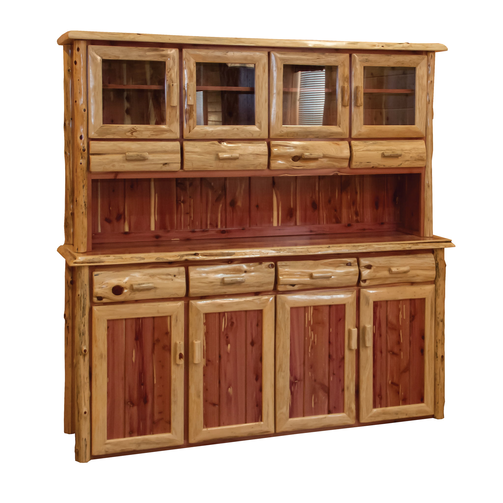 Furniture Barn USA™ Rustic Red Cedar Log 4 Door Hutch and Buffet 