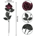 thumbnail image 5 of 10 Pcs Fake Roses Artificial Flowers with Long Stems, 15'' Black Faux Silk Roses Bouquet for Floral Arrangement Wedding Centerpiece Party Home HalloweenDecorations, 5 of 5