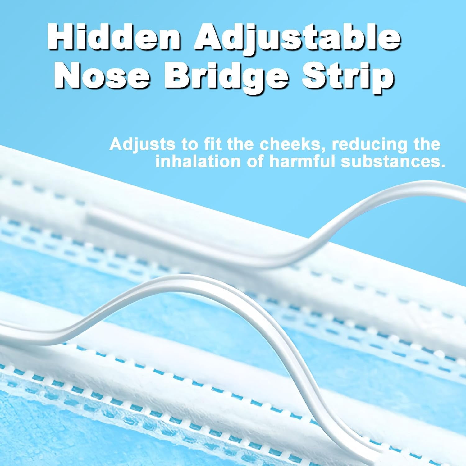 Disposable Face Masks 100 Pack, 3 Ply Breathable with Adjustable Nose Wire & Soft Ear Loops for Daily Use