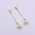 thumbnail image 5 of K-KED 18k Gold Plated Long Pearl Tassel Bar Drop Dangle Earrings For Womens Jewellery, 5 of 9