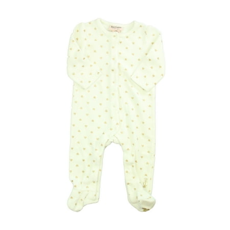 

Pre-owned Juicy Couture Girls Ivory | Gold Hearts Long Sleeve Outfit size: 6-9 Months
