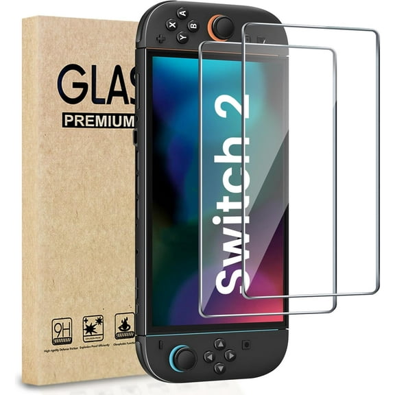 elitegadget 2-Pack Glass Screen Protector For Nintendo Switch 2 7.9 Inch (2025 Released) - Tempered Glass Film High Definition 9H Hardness