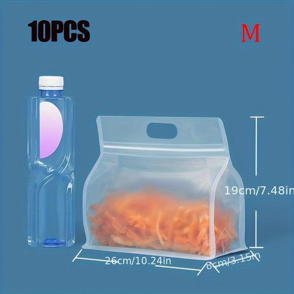 4/10pcs Silicone Food Storage Bag, Vertical Sealed Bag Leakproof Container Fresh Bag Food Storage Bag
