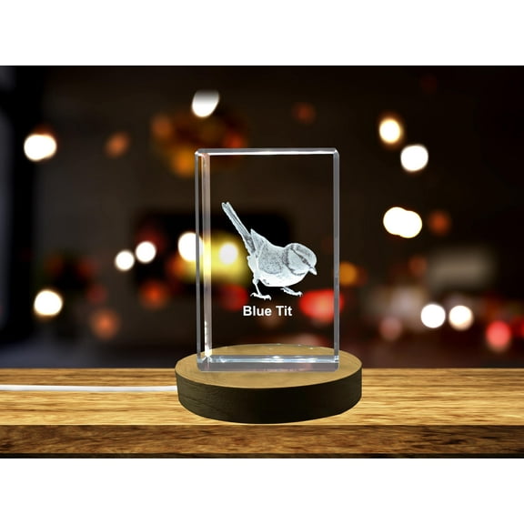 Blue Tit 3D Engraved Crystal 3D Engraved Crystal Keepsake/Gift/Decor/Collectible/Souvenir